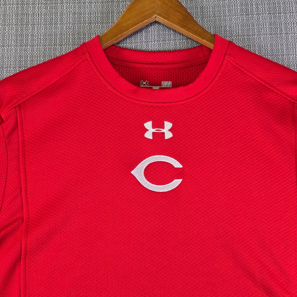 Cincinnati Reds x Under Armour Pullover Mens Large Red Long Sleeve - Picture 6 of 12